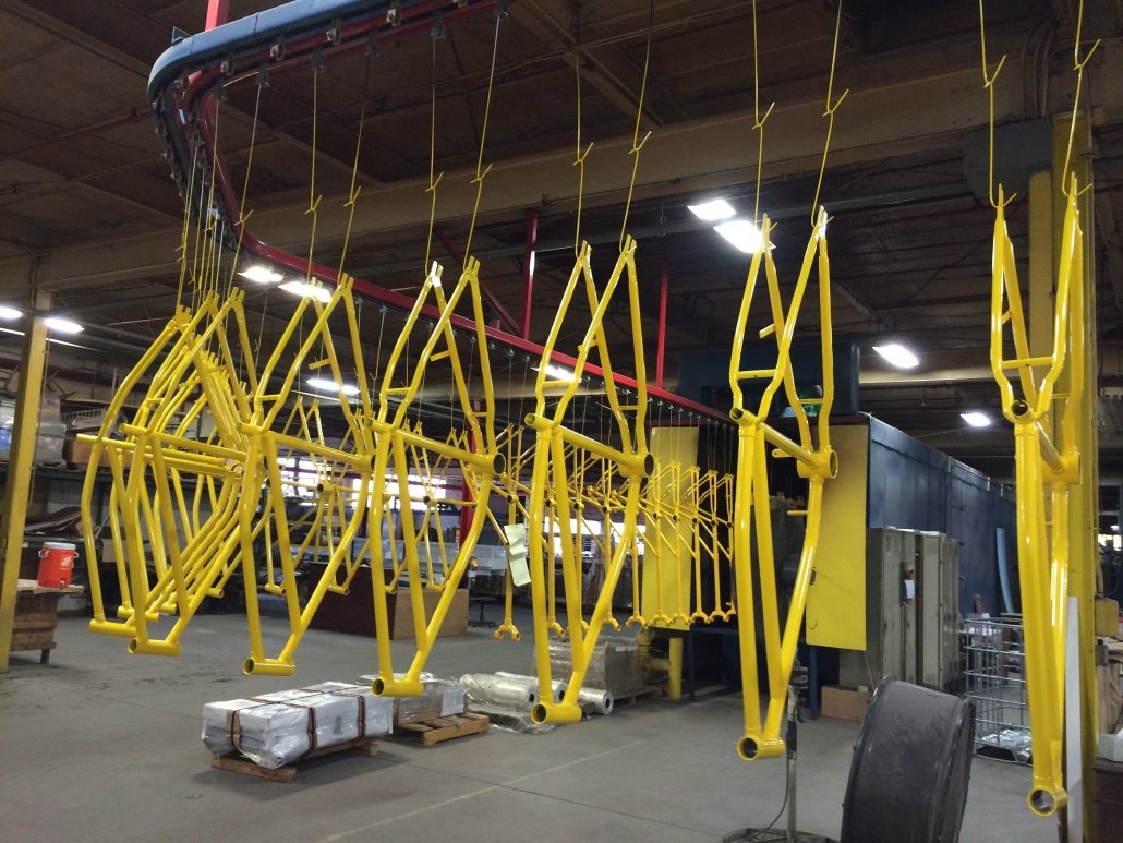 Yellow rail powder coating